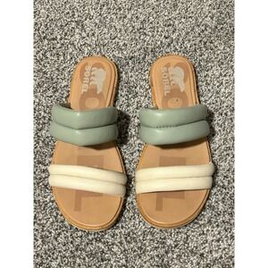 Sorel Sandals size 38.5 women's 7.5 8 green slides‎